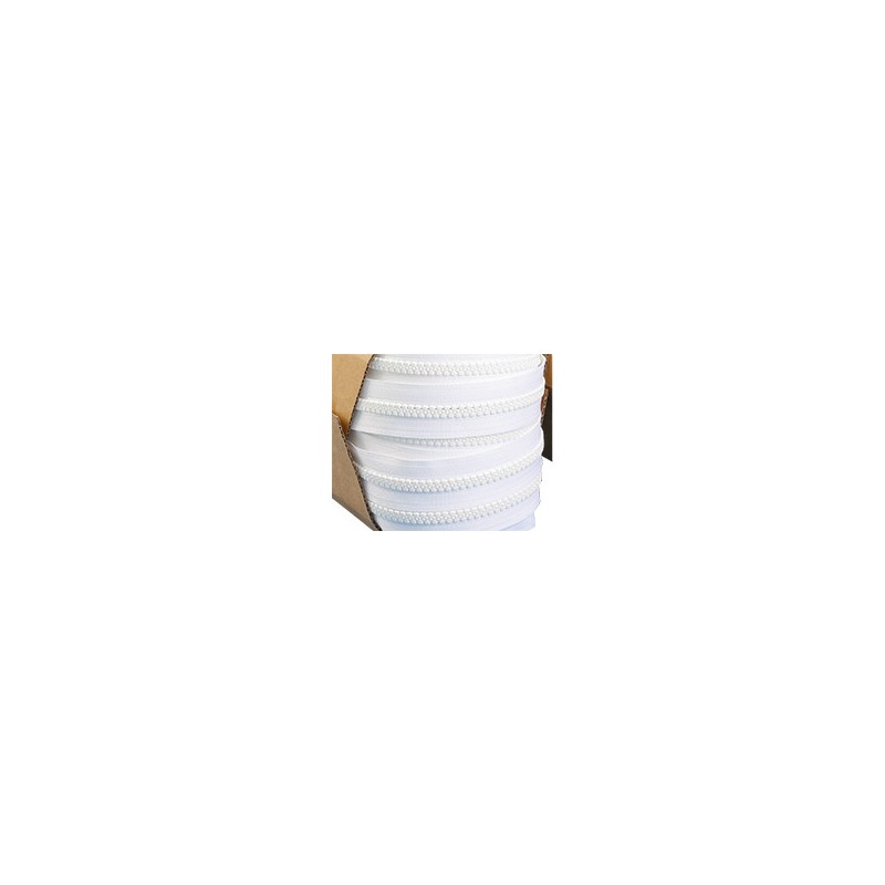 Fermeture YKK 10 continue blanc, rouleau de 25ML