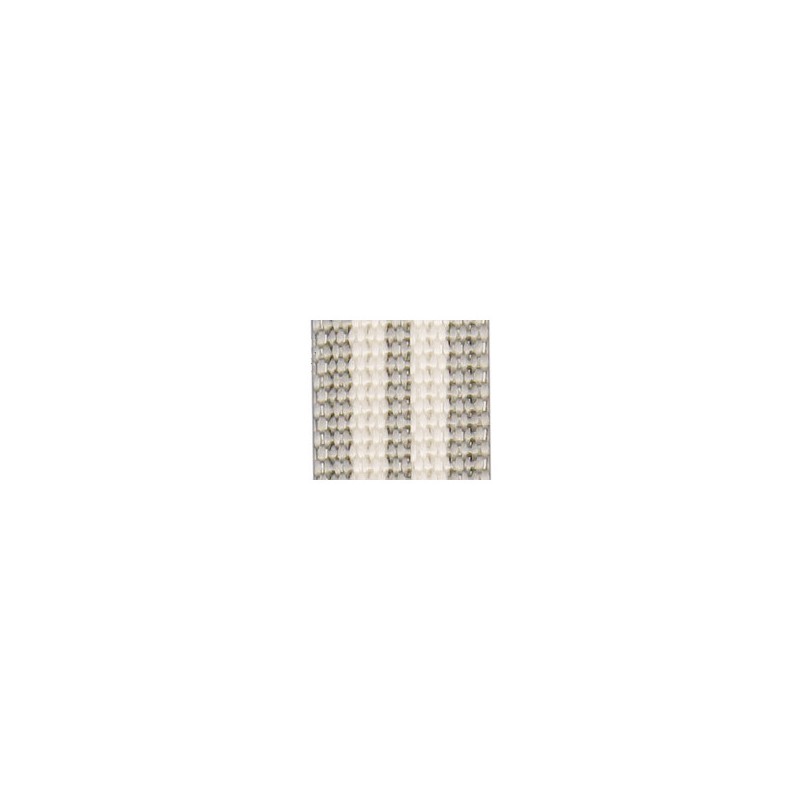 Sangle nylon rayée grise 20mm, rouleau de 50ml