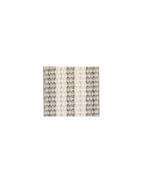 Sangle nylon rayée grise 20mm, rouleau de 50ml