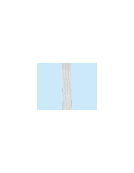 Tresse élastique 12 gommes 9mm blanc, rouleau de 100ml environ