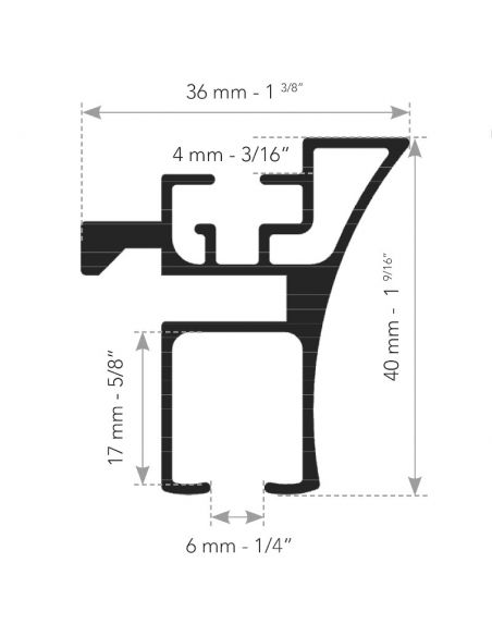 64411 RAIL INCURVÉ 180CM COSMO