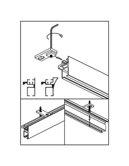 64467 2 SUPPORTS PLAFOND FINS POUR RAIL COSMO