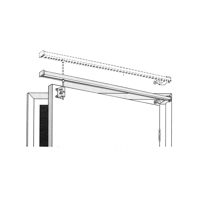 Tringle PIVORAIL alu porte d'entrée - long 1.20 M