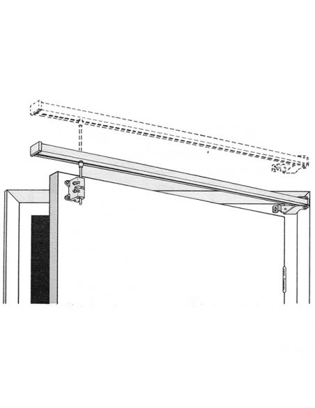 Tringle PIVORAIL alu porte d'entrée - long 1.20 M