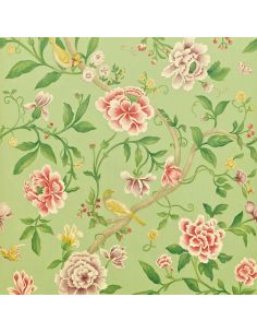 Papier peint PORCELAIN GARDEN Sanderson, réf. DVACPO101 Rose Fenouil