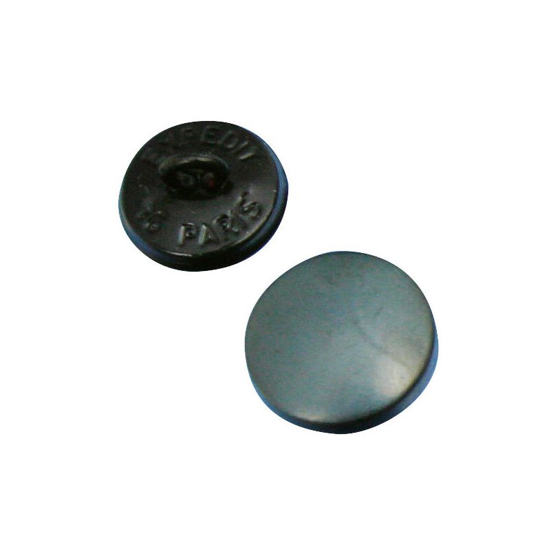 Bouton anneau demi-bombé 16mm noir, paquet de 400