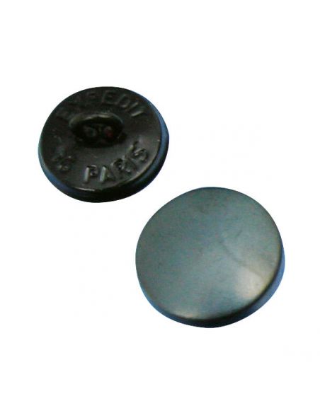Bouton anneau demi-bombé 16mm noir, paquet de 400