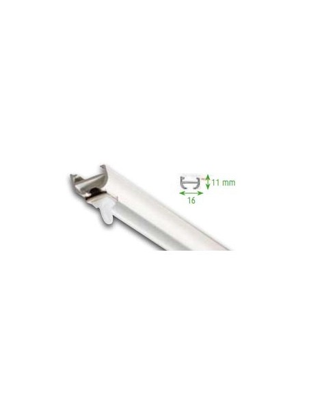 Minirail 4600 16/11 alu blanc, longueur 6 ml