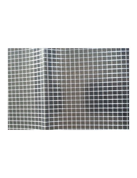 PVC souple 40/100 ARMÉ au mètre, largeur 200 cm, largeur du quadrillage 10 x 10 mm