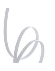 Tresse élastique 12 gommes 9mm blanc - Rouleau de 100 ml environ