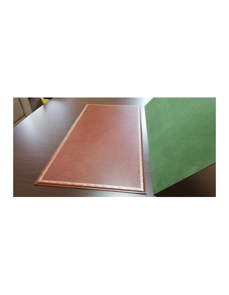 Sous-main cuir de bureau KENYA sur mesure, vachette rectifié, gros grain et dorure