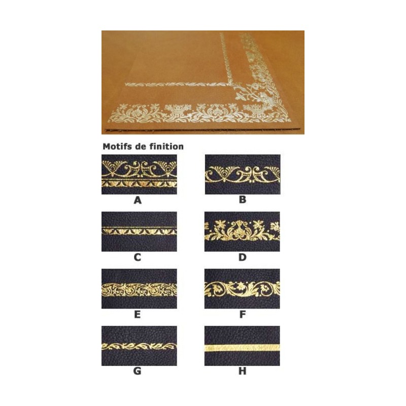 Vignettes AU MÈTRE, galons, bordure, décoration pour cuir de bureau largeur 12 mm