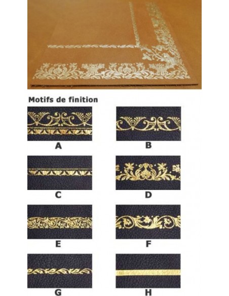 Vignettes AU MÈTRE, galons, bordure, décoration pour cuir de bureau largeur 12 mm